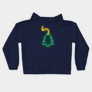 Neon green tree Kids Hoodie